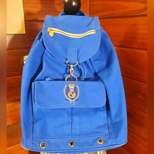 Vintage Liz Claiborne Canvas Backpack Tote Bag Purse 1990